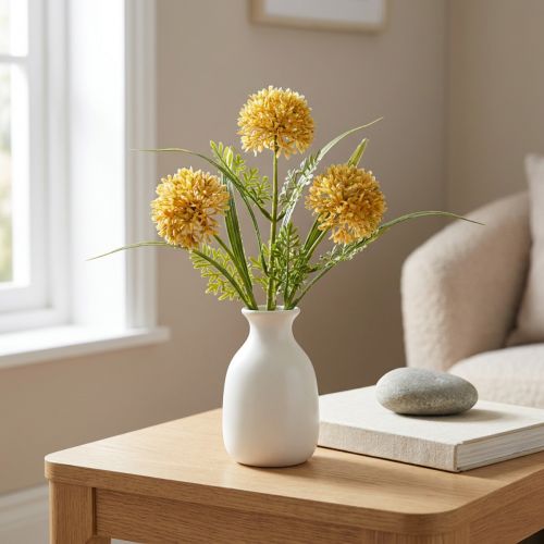 Kunstbloemen Geel Allium Decoratie Sierui 34cm 3 stuks in bos | Floristik24.nl