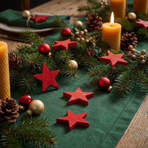 Strooidecoratie kerststerren rode houten sterren Ø5,5cm 12st | Floristik24.nl
