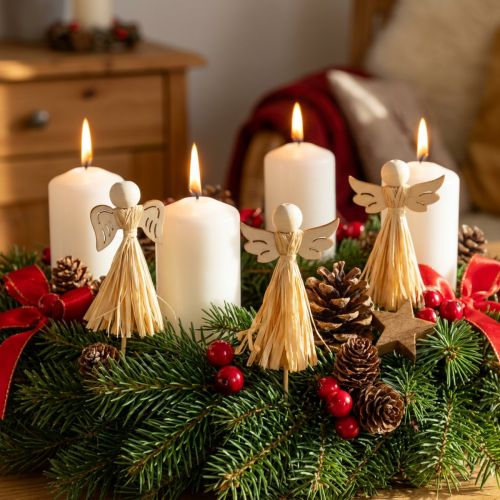 Adventsdecoratie engel decoratieve bloempluggen 5×11cm 12 st | Floristik24.nl