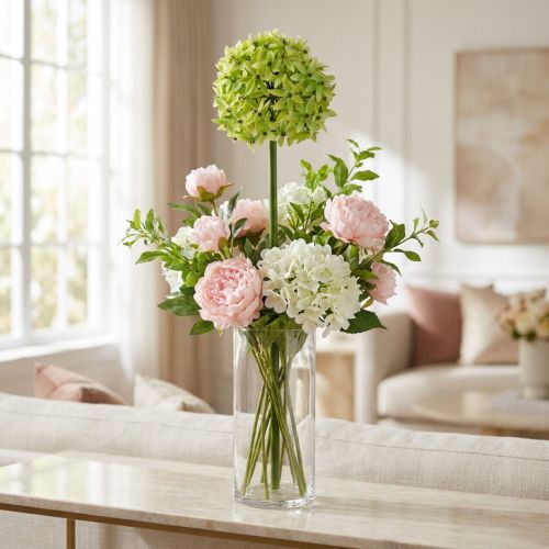 Sierui Allium, zijden bloem, kunstbal prei groen Ø20cm L72cm | Floristik24.nl