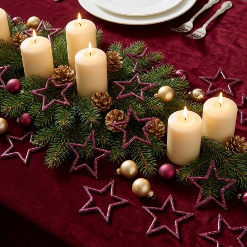 Decoratieve ster bes glitter tafeldecoratie Kerstmis 4,5 cm 120 st | Floristik24.nl