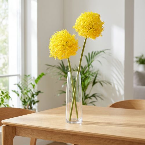 Allium Gele Bloem Kunstui 80cm Ø14,5cm 2st | Floristik24.nl