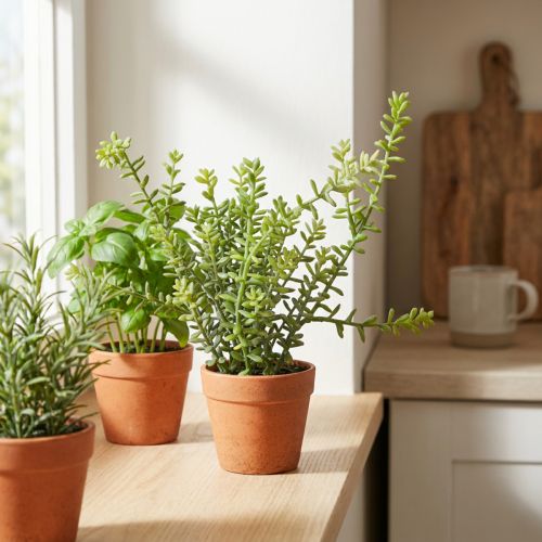 Decoratieve Tijm in Pot Kunstmatige Kruiden Keukendecoratie 25cm | Floristik24.nl