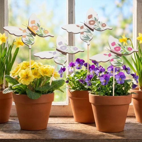 Vlinderdecoratie op stokjes,