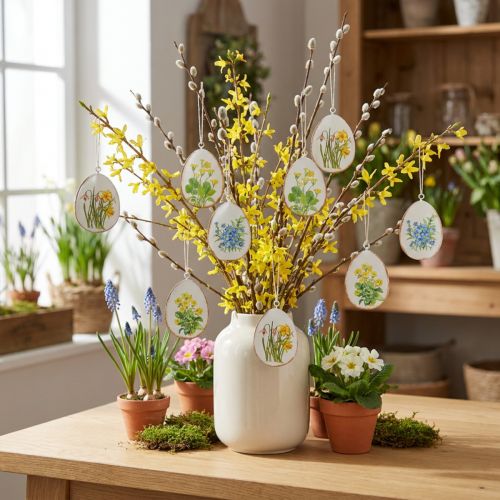 Paaseieren met lentebloemen,