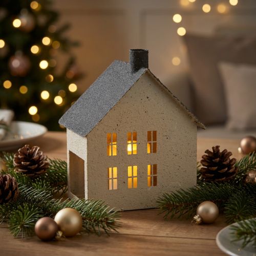 Metalen vuurtorenlantaarn decoratie 16 cm | Floristik24.nl