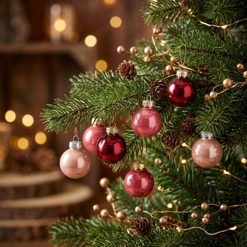 Artikel Kerstbal van glas, glanzend, 3 cm, 22 stuks
