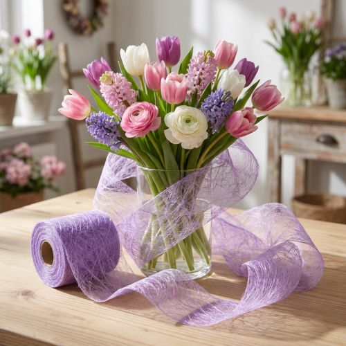 Fleece 8cm 25m lila | Floristik24.nl