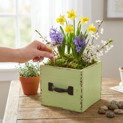 Artikel Plantenbak lichtgroen shabby chic 12,5×12,5×10cm