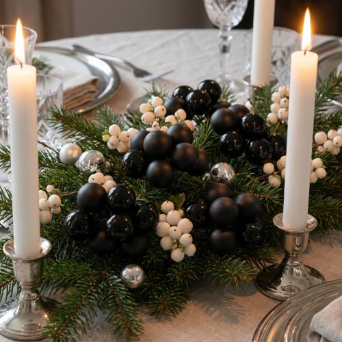 Mini kerstballen op draad zwart glas Ø25mm 140 st | Floristik24.nl
