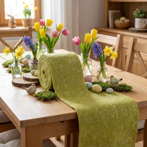 Artikel Vilten lint 15cm x 5m mosgroen