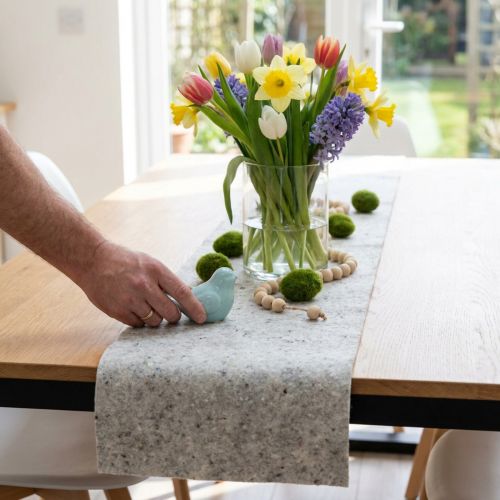 Artikel Vilten lint grijs 7,5cm 5m