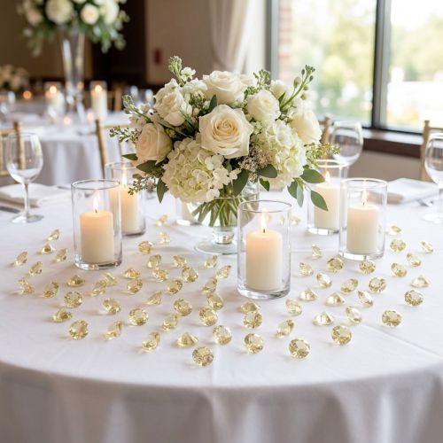 Decoratie Diamanten Bruiloft Decoratie Champagne 12mm 150 Stuks | Floristik24.nl