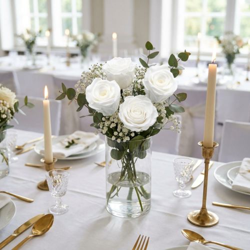 Geconserveerde rozen medium Ø4-4,5cm wit 8 st | Floristik24.nl
