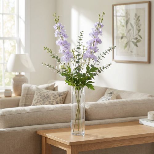 Kunstbloemen Delphinium Lichtpaars op Steel 90cm 2st | Floristik24.nl