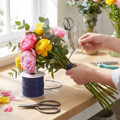 Draad gewikkeld 50m donkerblauw | Floristik24.nl