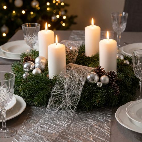 Vlies 8cm 25m zilver | Floristik24.nl