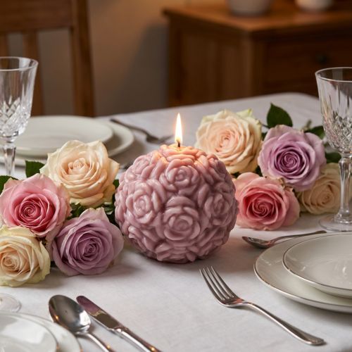 Bolkaars met rozenmotief als romantische tafeldecoratie | Floristik24.nl