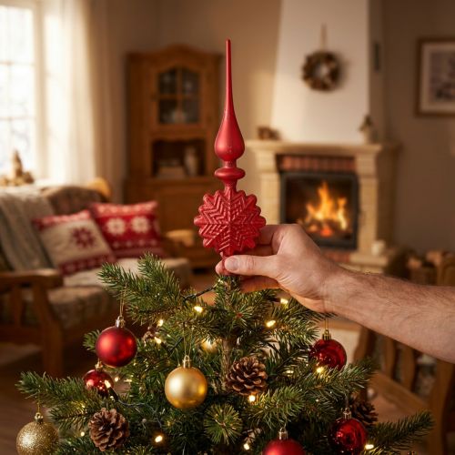 Kerstboomtopper rood Kerstboomtopper glas H34cm 1 st | Floristik24.nl