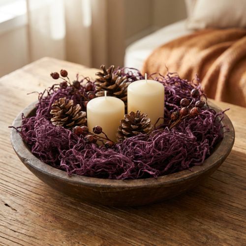 Moerbeiwatten in aubergine, natuurlijk decoratief materiaal, flexibel en veelzijdig, 150 g | Floristik24.nl