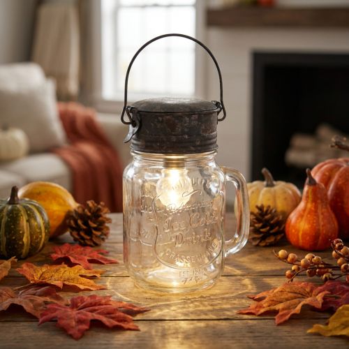 Decoratief drinkglas met LED-lamp Ø8cm H16cm | Floristik24.nl