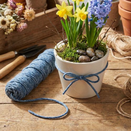 Wick draad viltkoord, viltkoord, wollen koord gemêleerd blauw 55m | Floristik24.nl