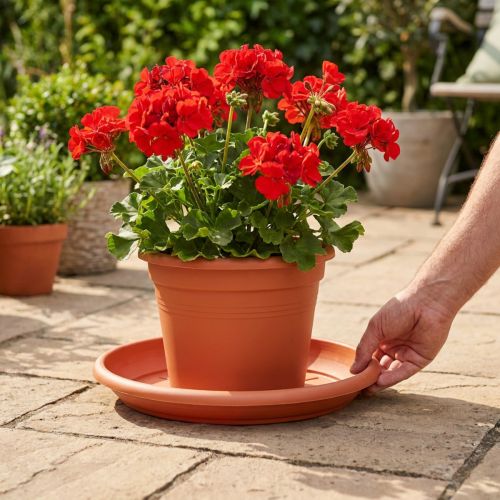 Onderzetter “Linda” Ø37cm terracotta | Floristik24.nl