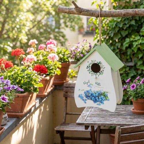 Artikel Vogelhuisje voor stijlvolle kamers met bloemenmotief en nostalgische uitstraling, 21 cm