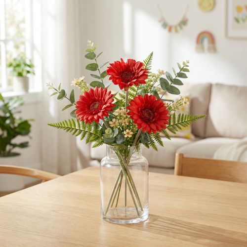 Kunstbloemen Gerbera Rood 45cm | Floristik24.nl