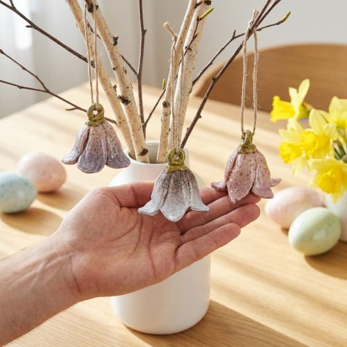 Lelietje-van-dalen keramiek bloemendecoratie om op te hangen Ø5cm 6 st | Floristik24.nl
