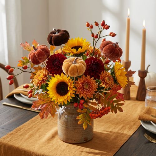 Deco pompoen decoratieplug oranje, bruin zacht Ø6,5m 9 st | Floristik24.nl