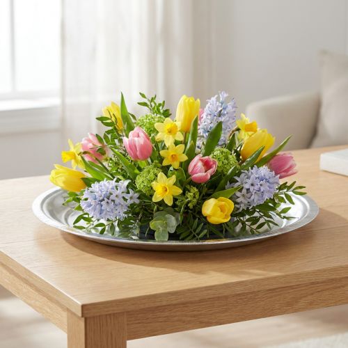 Decoratief bord metaal zilver glanzend Ø36cm H3cm | Floristik24.nl