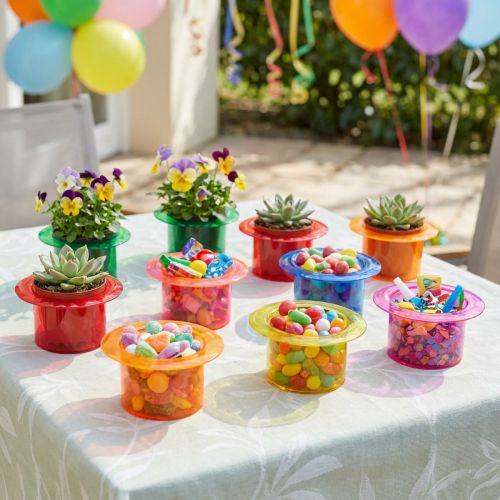 Artikel Plantenbak decoratieve cilinder kleurrijke tafeldecoratie 12×10×6,5cm 9st