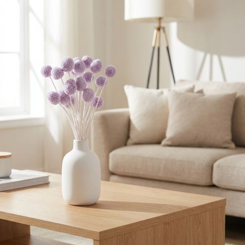 Artikel Craspedia gedroogde bloemen voor moderne tafeldecoratie in huis, 55 cm, 20 stuks