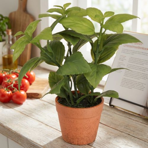 Artikel Kunstmatige Basilicum in Pot Kruidenpot Kunstplant 22cm 2st