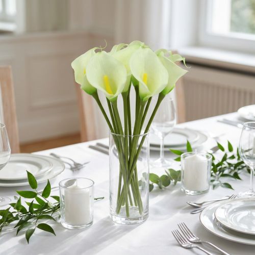 Mini calla kunstwit L 28cm 12 st | Floristik24.nl