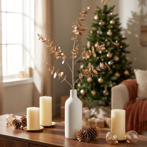 Eucalyptus kunst eucalyptustak metallic L105cm | Floristik24.nl
