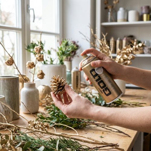 Artikel Spuitverf met koper-chroomeffect voor creatieve projecten, Montana blikken van 400 ml