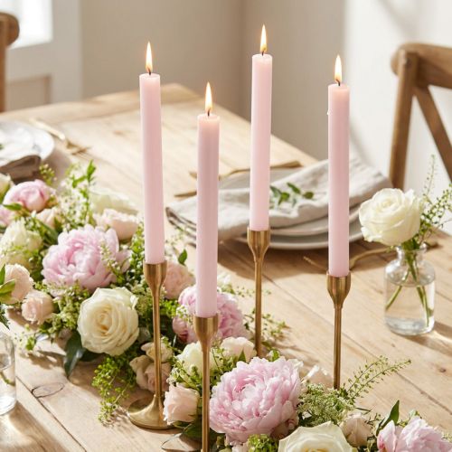 Conische kaarsen, effen kleur,
