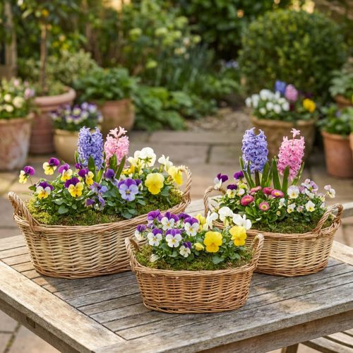 Plantenmand geweven mand ovaal wilg 42/34/28cm set van 3 | Floristik24.nl