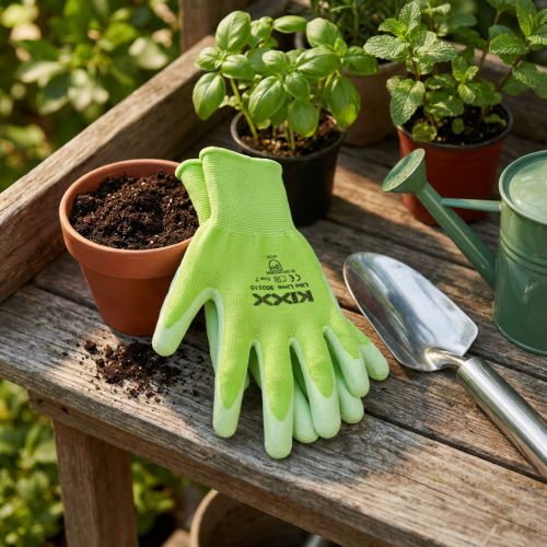 Kixx tuinhandschoenen lichtgroen, lime maat 10 | Floristik24.nl