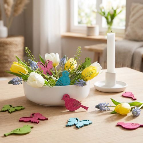 Scatter decoratie hout vogel vlinder assorti 2cm | Floristik24.nl