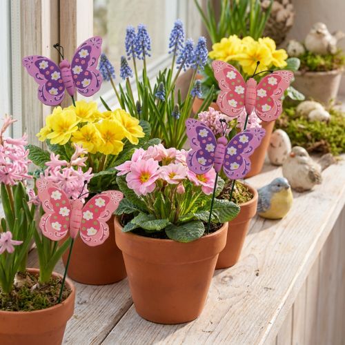 Vlinder op stok 8cm 18 st | Floristik24.nl