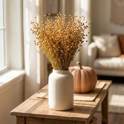 Natuurlijk gedroogd vlasgras voor droogbloemarrangementen Linum Natur 60cm 180g | Floristik24.nl