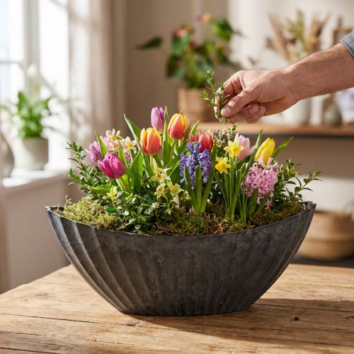 Plantenschaal met groeven