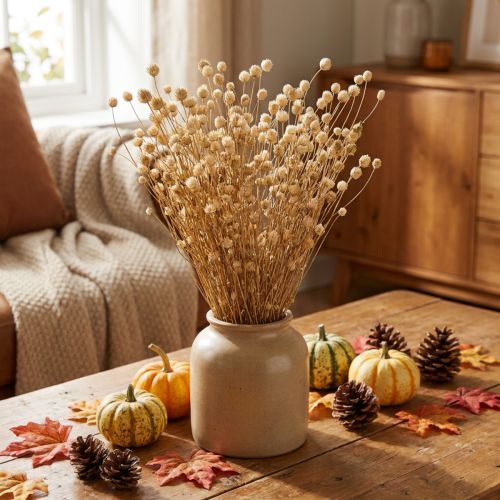 Gedroogde bloemen, natuurlijk gedroogde distel, aardbeidistel, 60 cm, 100 g | Floristik24.nl