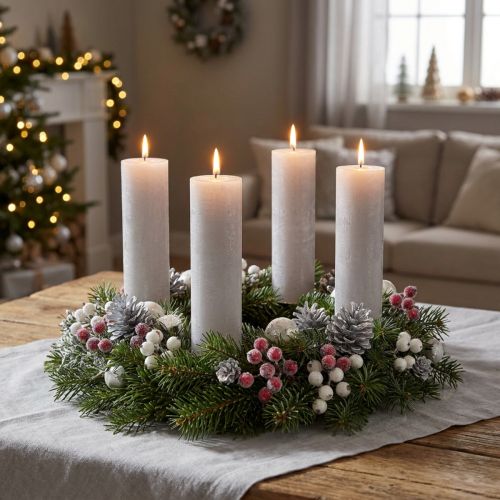 Grote stokkaarsen lichtgrijs effen 50x300mm 4 st | Floristik24.nl