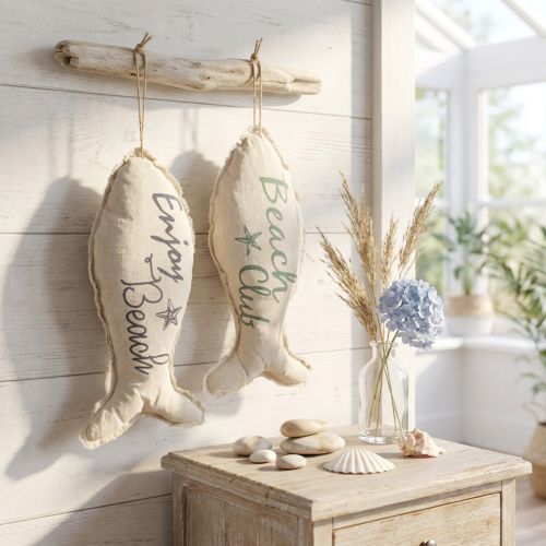 Maritieme siervissen voor hangstof 34×14,5cm 2st | Floristik24.nl