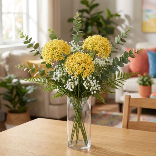 Sierui Wild Allium kunstmatig Geel 70cm 3 st | Floristik24.nl