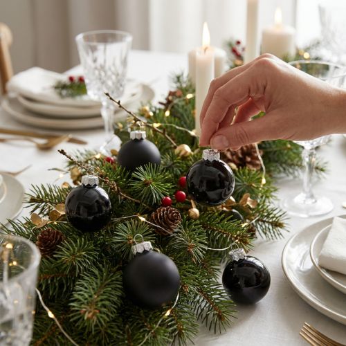 Zwarte kerstballen glas mini mat glans Ø3cm 22 st | Floristik24.nl